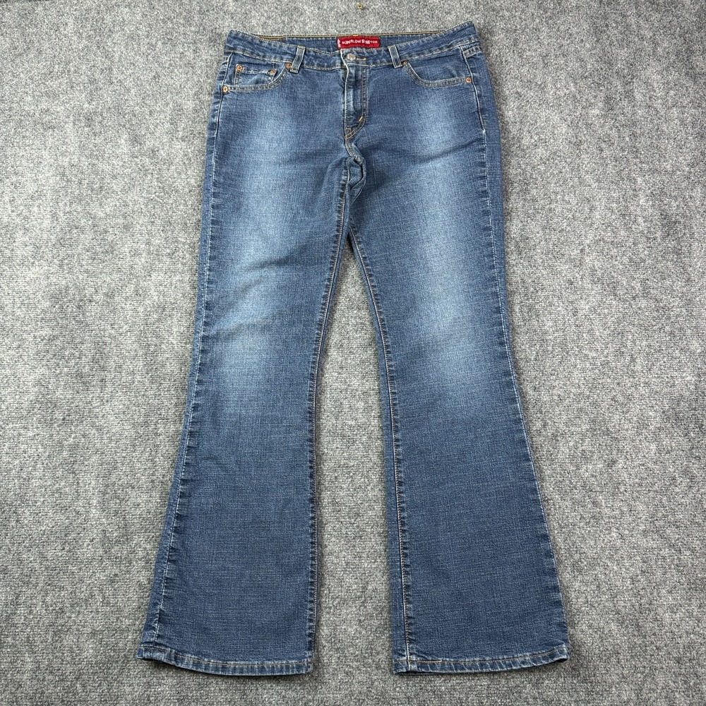 Levis 518 Womens Superlow Bootcut Jeans 13 Junior Medium Wash Blue Y2K Low Rise